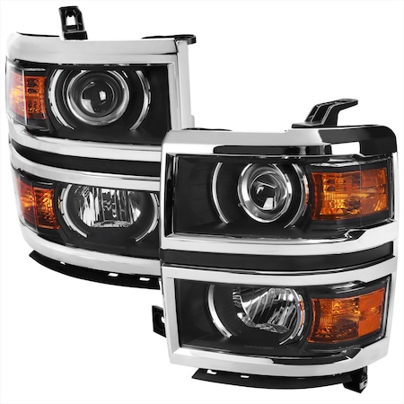 Spec-D Tuning PROJECTOR HEADLIGHTS WITH MATTE BLACK HOUSING AND CLEAR LENS, 2PK 2LHP-SIV14JM-C-GO